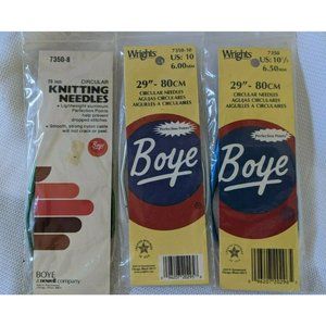 Wrights, Boye Circular Knitting Needles Lot Of 3